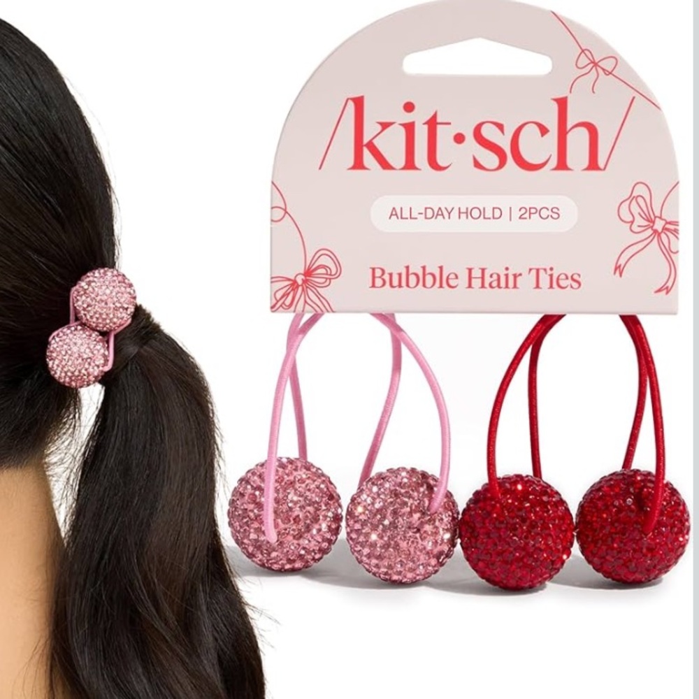 Kitsch Damage-Free Bubble Hair Tie, Sparkling Rhinestone Ponytail tieCrease-Free